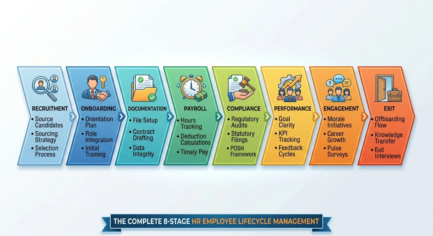 Diagram of complete HR employee lifecycle management