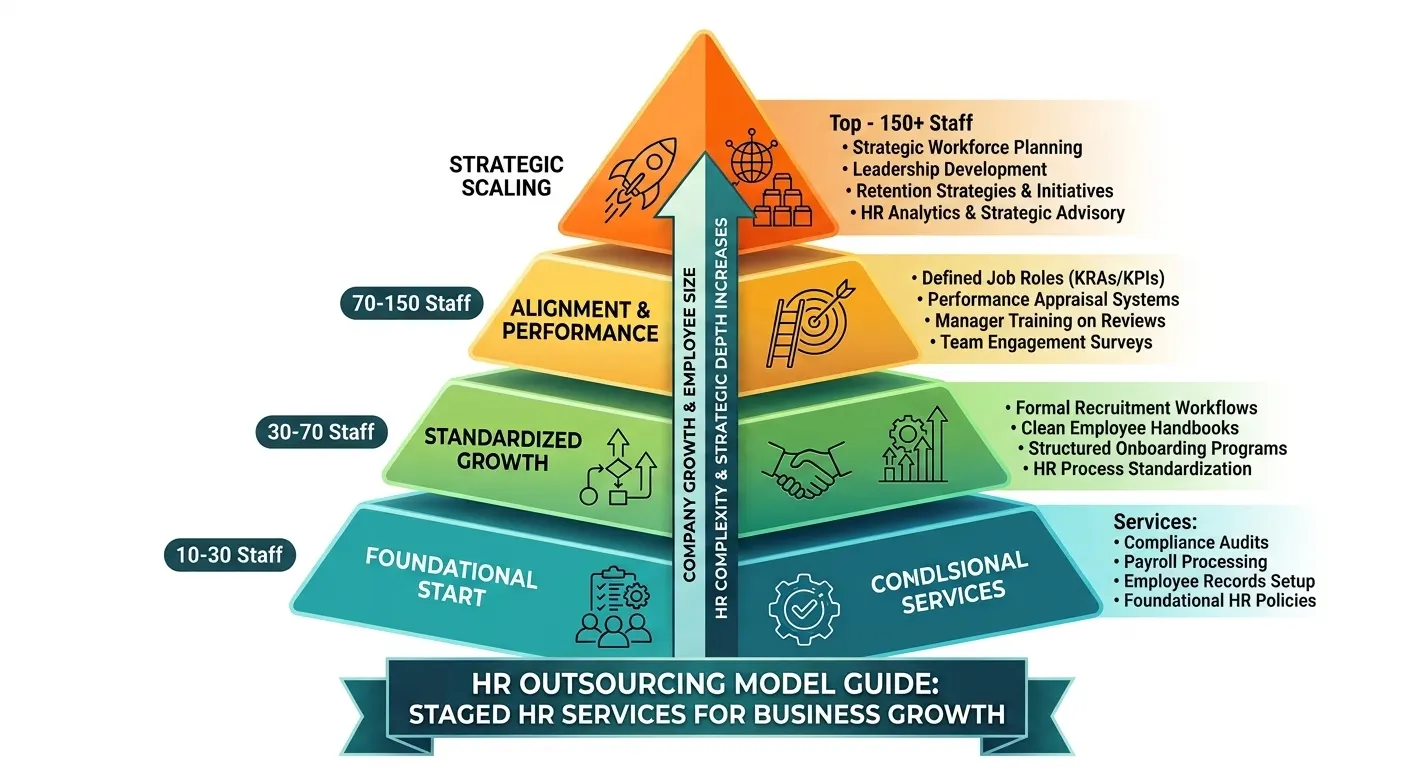 HR outsourcing model guide based on company employee size